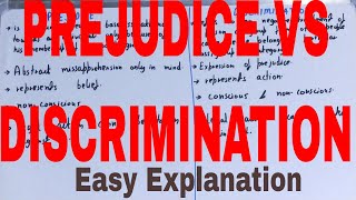 Prejudice vs DiscriminationDifference between prejudice and discriminationPrejudice discrimination [upl. by Schriever]