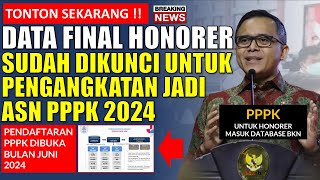 SELAMAT  Data Final Honorer Sudah Dikunci Untuk Pengangkatan Jadi PPPK 2024 Pendaftaran Juni 2024 [upl. by Ydnab]