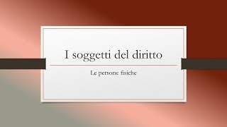 31 Soggetti del diritto [upl. by Jacquelynn]