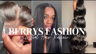 Berrys Fashion Initial Hair Review AliexpressAffordable Bundles  2x6 Closure [upl. by Neilson]