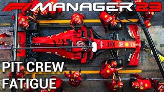 Handling Pit Crew Fatigue  F1 Manager 2023 [upl. by Shriver]