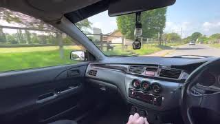 Tight and twisty UK country lanes POV drive in Mitsubishi Evo 7 July 2021 [upl. by Jorgenson]