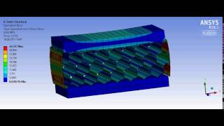 Honeycomb structures lateral compression ANSYS [upl. by Enilasor]