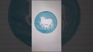 Pichwai Cow Painting  smallartwork drawing shorts vasubaras [upl. by Tull498]