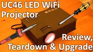 UC46 £50 WiFi projector review teardown amp noisy fan fix [upl. by Varney226]