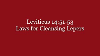 143 Leviticus 145153 Laws for Cleansing Lepers [upl. by Tommi]