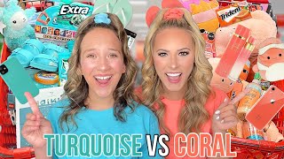 TURQUOISE 👗VS CORAL 🍄 NO BUDGET TARGET SHOPPING CHALLENGE [upl. by Alol419]