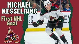 Michael Kesselring 5 Arizona Coyotes first NHL goal Dec 11 2023 [upl. by Lonne]