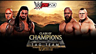 roman reigns amp the rock vs triple h amp brock lesnar tag team matchwwe wwe 2k20 [upl. by Sigvard]