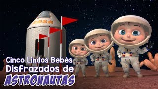 Cinco pequeños bebés disfrazados de astronautas  Canciones infantiles  Videogyan español [upl. by Ahsimed]