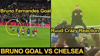 Ruud Van Nistelrooy Crazy Celebration After Bruno Fernandes Scored Penalty Goal Against Chelsea [upl. by Eltsyrk675]