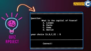 QUIZ PROJECT IN C  BEGINNER ONLY PROJECT [upl. by Zeb]