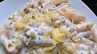 Pâte penne au poulet en sauce blanche aux champignons [upl. by Nosiaj]