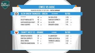 Melbourne Cricket Association WestOneDayDiv BRd13CountyWestCCOrange vs GlenOrdenThundersGreen [upl. by Drescher]