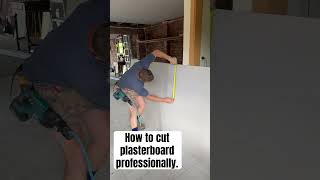 How to cut plasterboard plasterer diy plasterwork construction [upl. by Tenej]