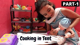 Cooking game in Hindi Part30  Cooking in Tent PART1  LearnWithPari Aadyansh [upl. by Bensen]