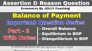 Overall Balance in Balance of Payment  Equilibrium in BOP  Disequilibrium in BOP  Class 12 Notes [upl. by Sapienza]