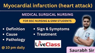 Myocardial infarction heart attack  medical surgical nursing  For Bsc Nursing and GNM students [upl. by Aisinoid]