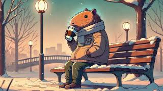 Capybara Coffee Break in the Snow  Cozy Lofi Beats for Study amp Chill [upl. by Ilrebmik]