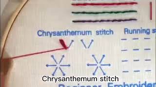 Yutaohui embroidery stitches for beginners：Chrysanthemum stitch [upl. by Yerkovich]