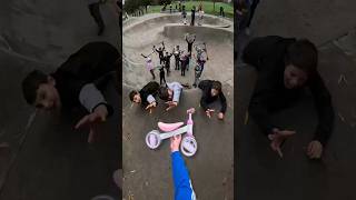 they all fell for it😭 scooter skatepark funny fail comedy skate bike spanner [upl. by Anaiad582]