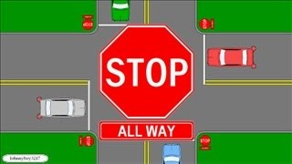 Learn who has the right of way at a four way stop Intersection ✅ Traffic Signs Rules Of The Road 4 [upl. by Dyrraj885]