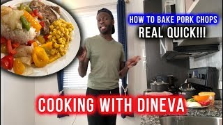 How To Bake Pork chops w Funky Dineva [upl. by Nnayd]