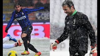 Partite sotto la neve in Serie A ❄️🌨️ Momenti magici [upl. by Hplodnar125]