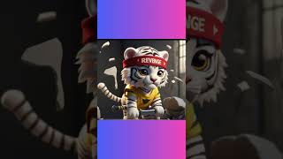 White Tiger 🆚 Red Tiger Fight for Daddy aicat kitten catcute [upl. by Sampson]