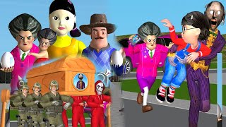 Squid Game vs Scary Teacher 3D and Soldier Rescue Nick and Tani in hand GrannyJoker Coffin Dance [upl. by Suilmann]