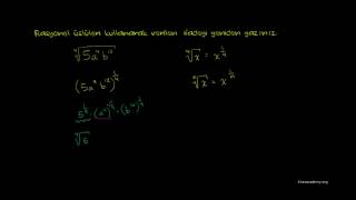 Köklü İfadeyi Üslü Sayıya Çevirme İki Değişkenli İfadeler Matematik  Cebir [upl. by Cecil]