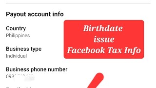 Birthdate Facebook tax information Paano mabago [upl. by Maidy]