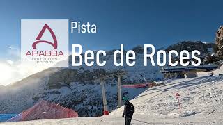 Pista Bec de Roces soleggiata discesa di Arabba dolomitisuperski becderoces pistasci skislopes [upl. by Kurr]