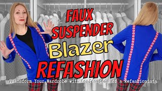 Faux Suspender Blazer Refashion [upl. by Etiuqal177]