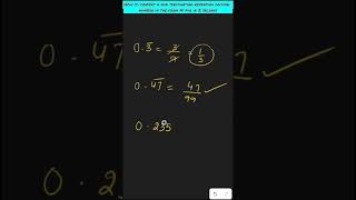 Trick to Convert a NTR decimal number in the form pq in 3 seconds mathstricks trickshots tricks [upl. by Han]