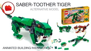 Lego Sabertoothed Tiger Animal MOC  Lego Creator 31058 alternative build tutorial [upl. by Field759]