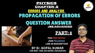 PROPAGATION OF ERROR PYQ JEE ADVANCED QUESTION ANSWER  PART 5  viralvideo physicsjeemains [upl. by Ingrid]