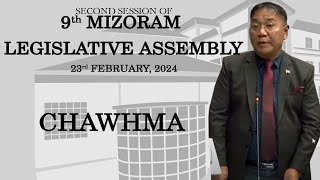 2ND SESSION OF THE NINTH MIZORAM LEGISLATIVE ASSEMBLY  23rd FEB 2024 ZIRTAWPNI CHAWHMA  LIVE [upl. by Attalie431]