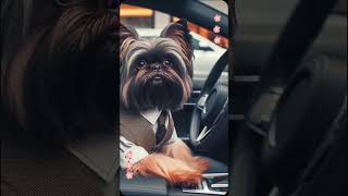 Affenpinscher is driving luxurious car in citylions bigsnail bigcats snails [upl. by Anabella]