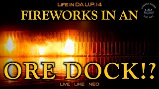 Fireworks and Pyrotechnics INSIDE The Marquette Lower Harbor Ore Dock  July 4th 2024 🎆 🔥 [upl. by Erastes]