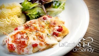 Milanesa de pollo napolitana recetas con pechugas de pollo [upl. by Laon]