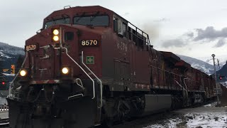 REVELSTOKE Canadian Pacific Mixed CP 400 East at Revelstoke BC [upl. by Louie]