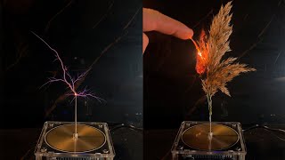 Experiment with Tesla Coil Spikelet [upl. by Atinrev]