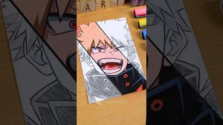 Drawing Bakugo Katsuki 😊 MY HERO ACADEMIA  Stained Art 🎨 shorts drawing myheroacademia [upl. by Dallas481]