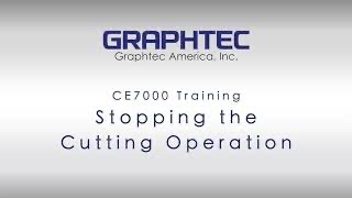 Stopping the Cutting Operation on the CE7000 [upl. by Yardna]