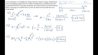 1D Motion Constant Acceleration Level 2 Example 1 [upl. by Leavitt626]