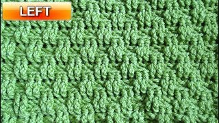 Basket Weave Crochet Stitch Version 2  Left Handed Crochet Stitch Tutorial [upl. by Conard]