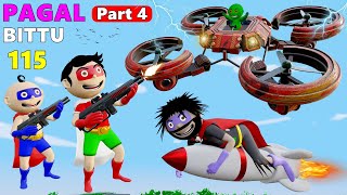 Pagal Bittu Sittu 115  Superhero Wala Cartoon Part 4  Bittu Sittu Toons  Cartoon Video [upl. by Strang]