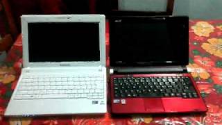 Comparision Atom N450 vs Atom N270 Bootup [upl. by Refinneg]