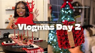 Vlogmas Day 2  Decorating my dining room for Christmas [upl. by Rehpotsyrhc]